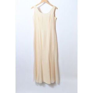 Watters Ivory Bridal Wedding Dress Gown Full Length Sleeveless Silk Sz 10 READ